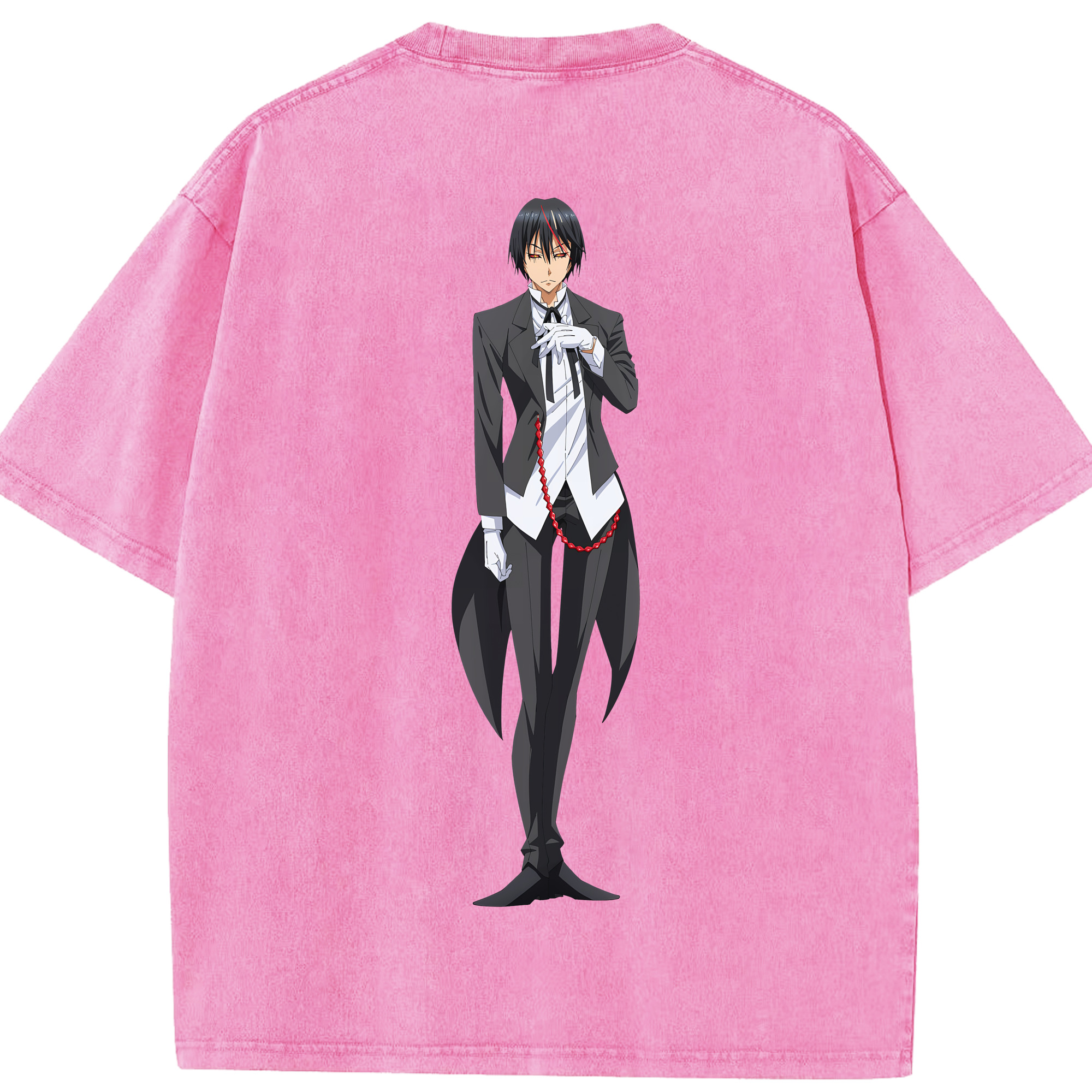 （画像用） 転スラ Regarding Reincarnated to Slime 綿100% ヴィンテージ風 半袖Tシャツ（背面プリント）